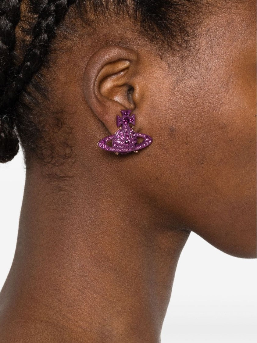 Vivienne Westwood Crystal-Embellished Purple Orb Stud Earrings