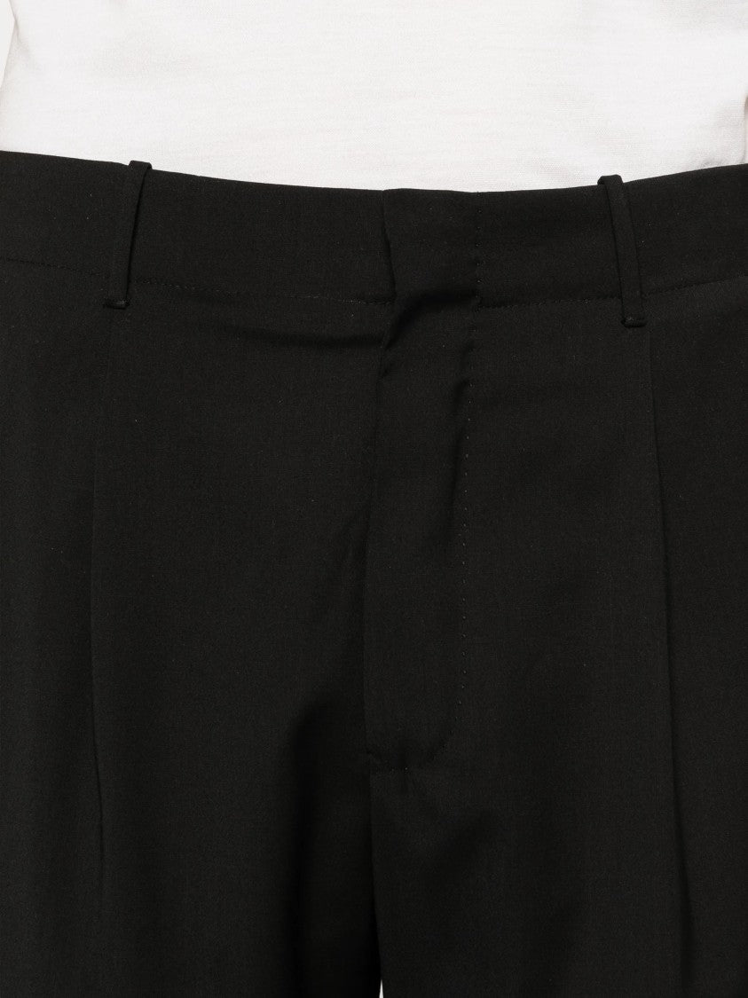Incotex Black Straight-Leg Structured Fabric Trousers