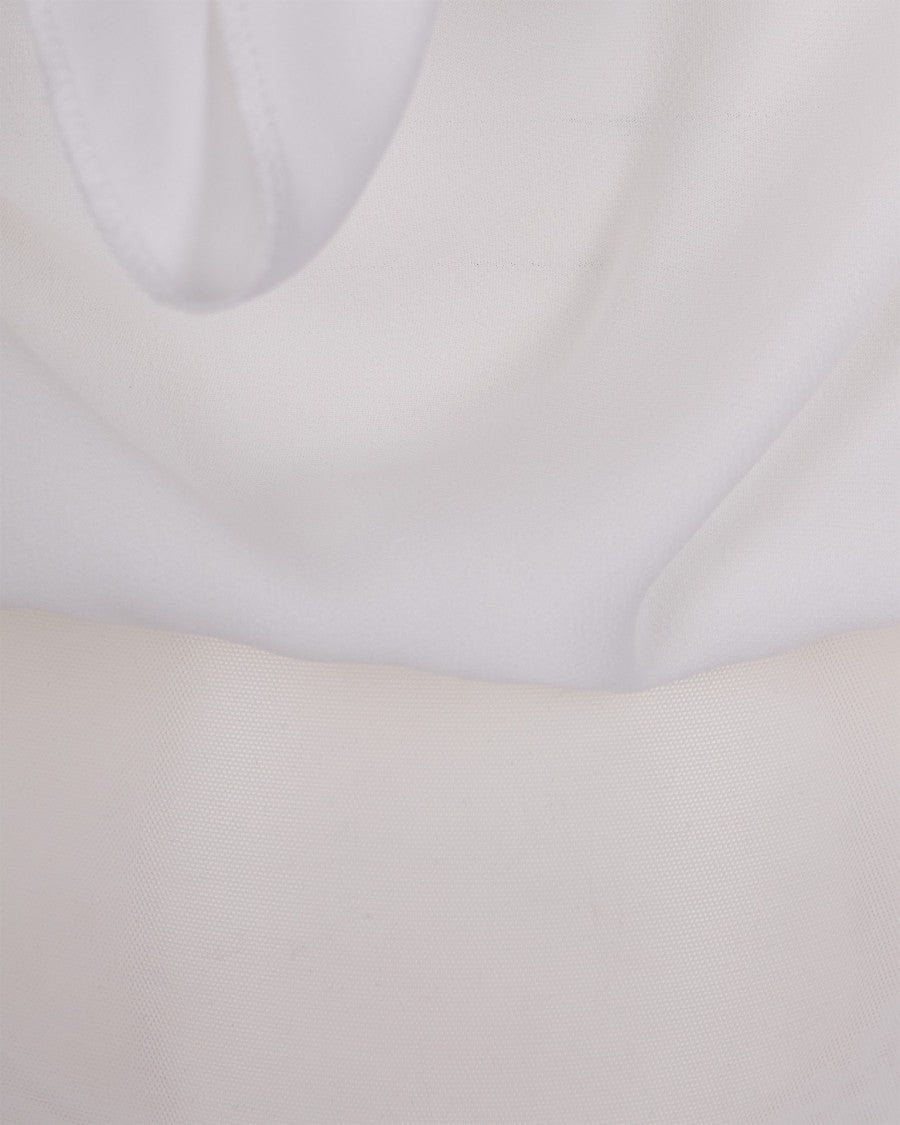 Elisabetta Franchi Regular Fit Georgette Bodysuit With Structured Shoulders