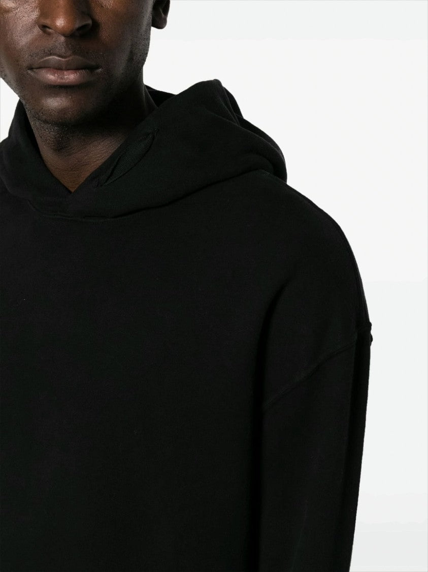 Ten C Relaxed Fit Black Cotton Hoodie