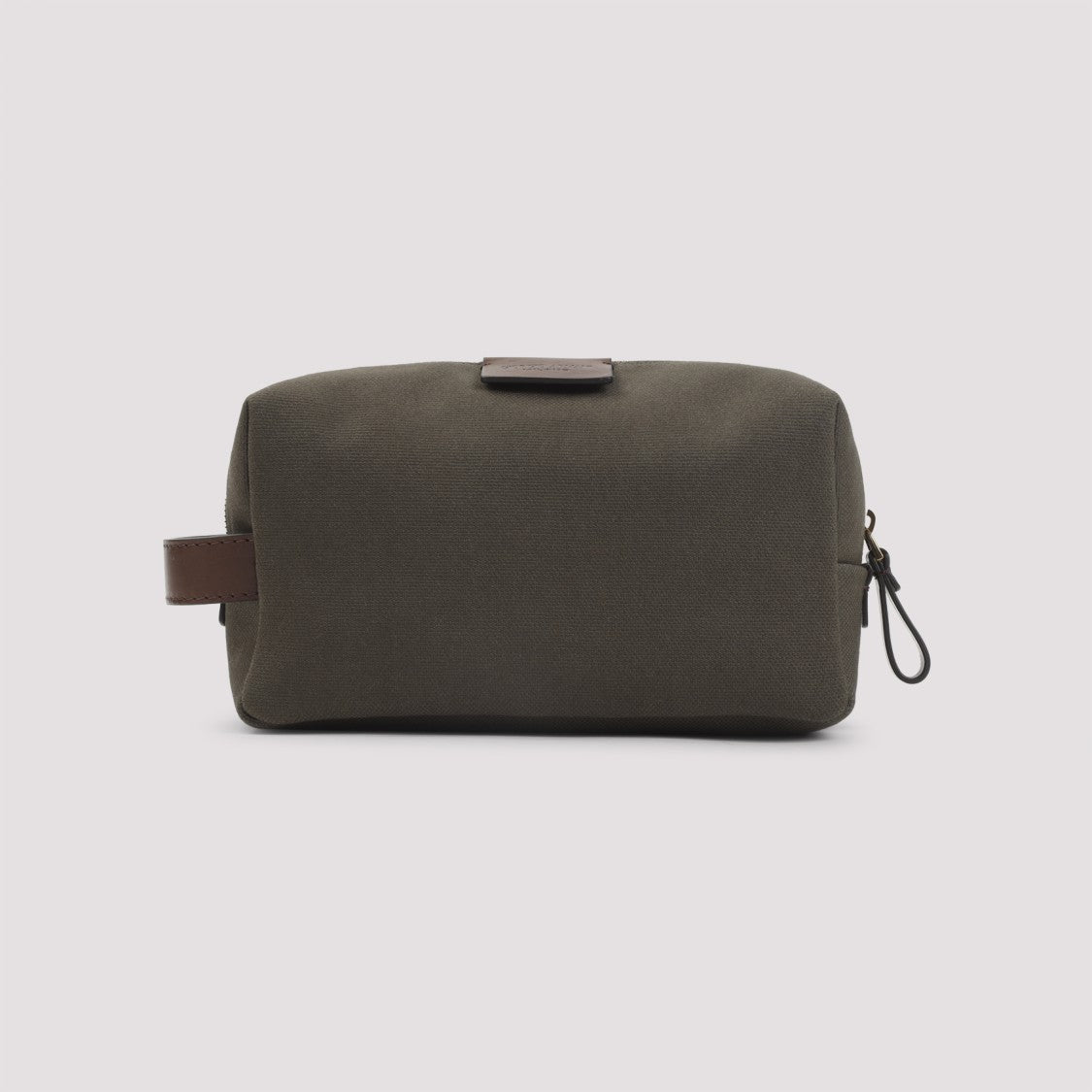 Giorgio Armani Compact Olive Green Cotton Pouch