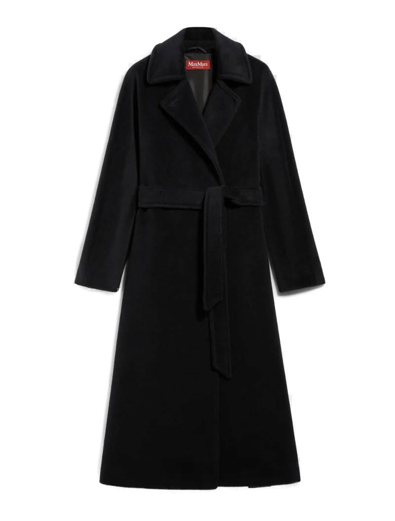 Max Mara Long Virgin Wool Coat With Pointed Collar