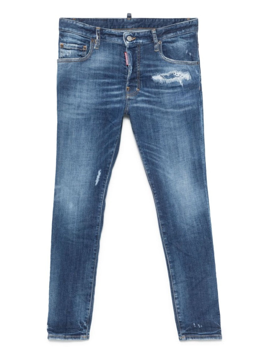 Dsquared2 Slim-Fit Distressed Blue Denim Jeans