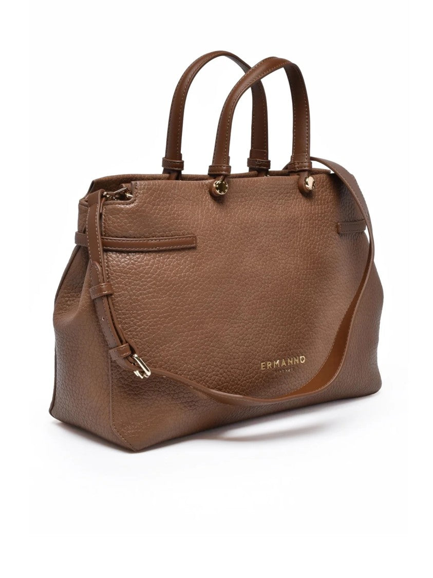 Ermanno Firenze Taupe Polyurethane Unity Handbag