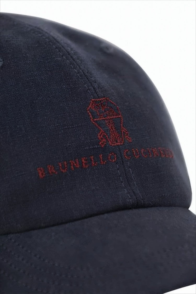 Brunello Cucinelli Classic Blue Cotton Baseball Cap