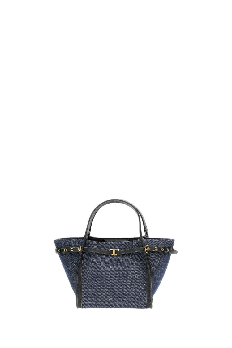 Tod's Structured Fabric Shopping Bag With Leather Accents