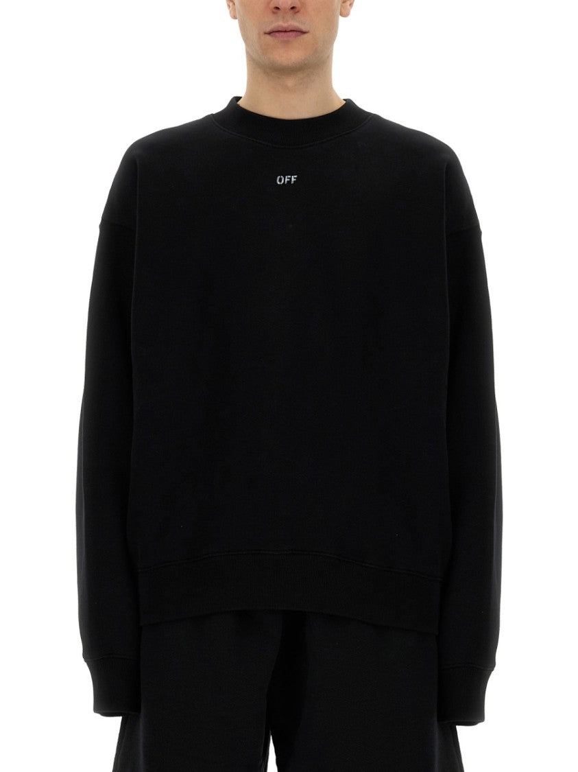 Off-White Logo-Embroidered Black Sweatshirt