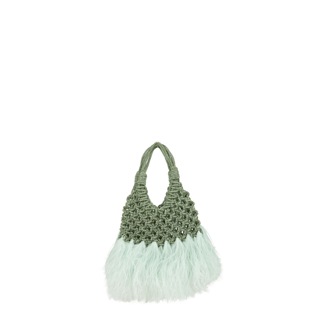 Hibourama Crystal And Ostrich Feather Bag
