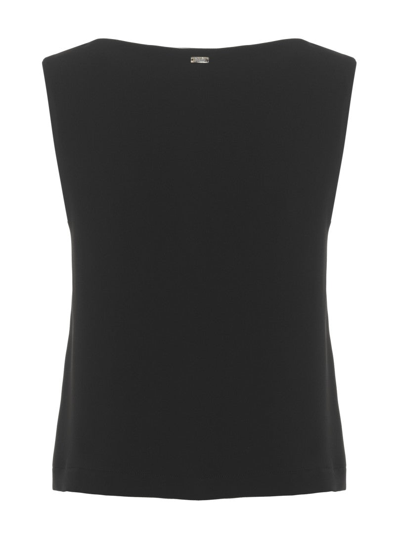 Herno Black V-Neck Side-Button Tank Top