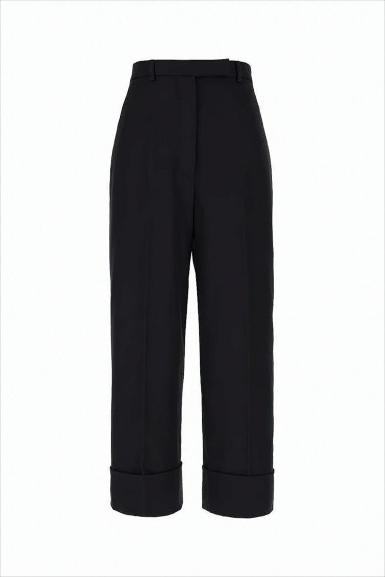 Thom Browne Cropped Black Suit Pants With Wide Cuffs