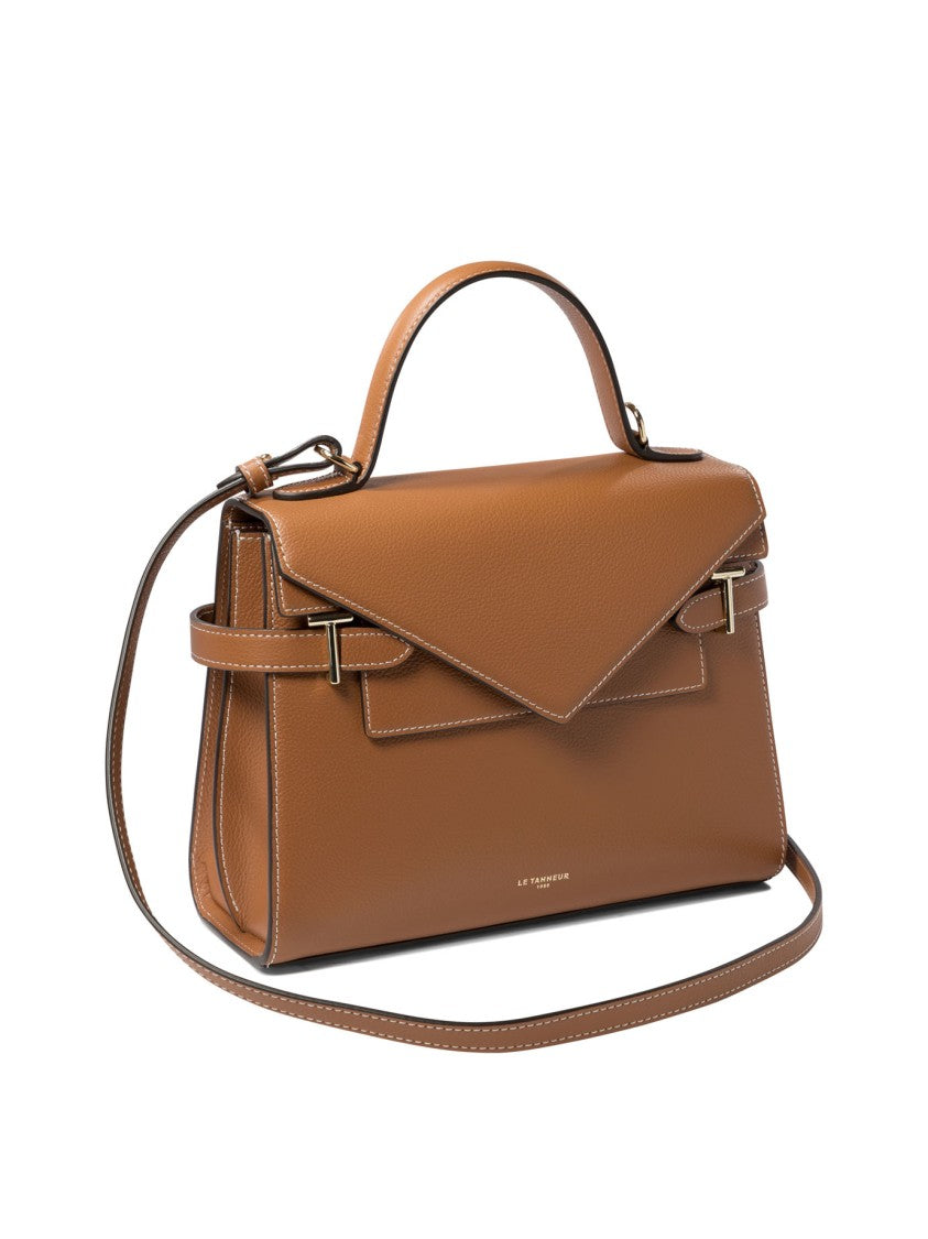 Le Tanneur Compact Structured Handbag With Triangular Flap