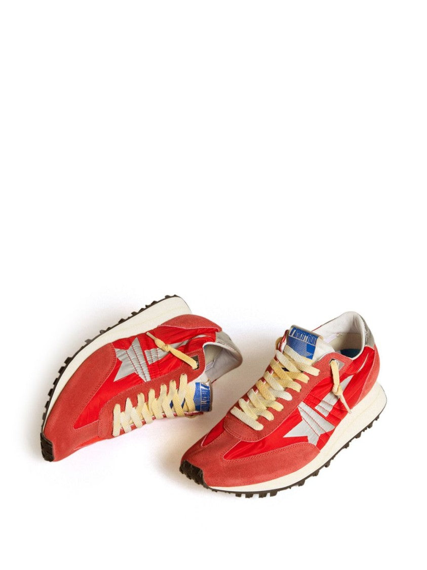 Golden Goose Red Sneakers With Silver Star Accents