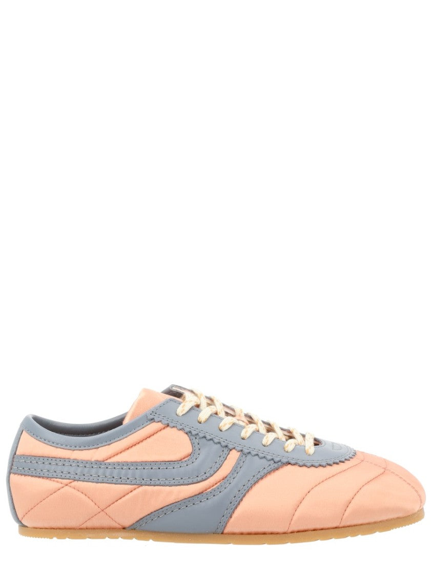Dries Van Noten Quilted Satin Finish Blue Accent Sneakers