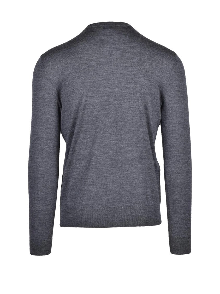 Emporio Armani Classic Crew Neck Sweater In Fine-Knit Virgin Wool