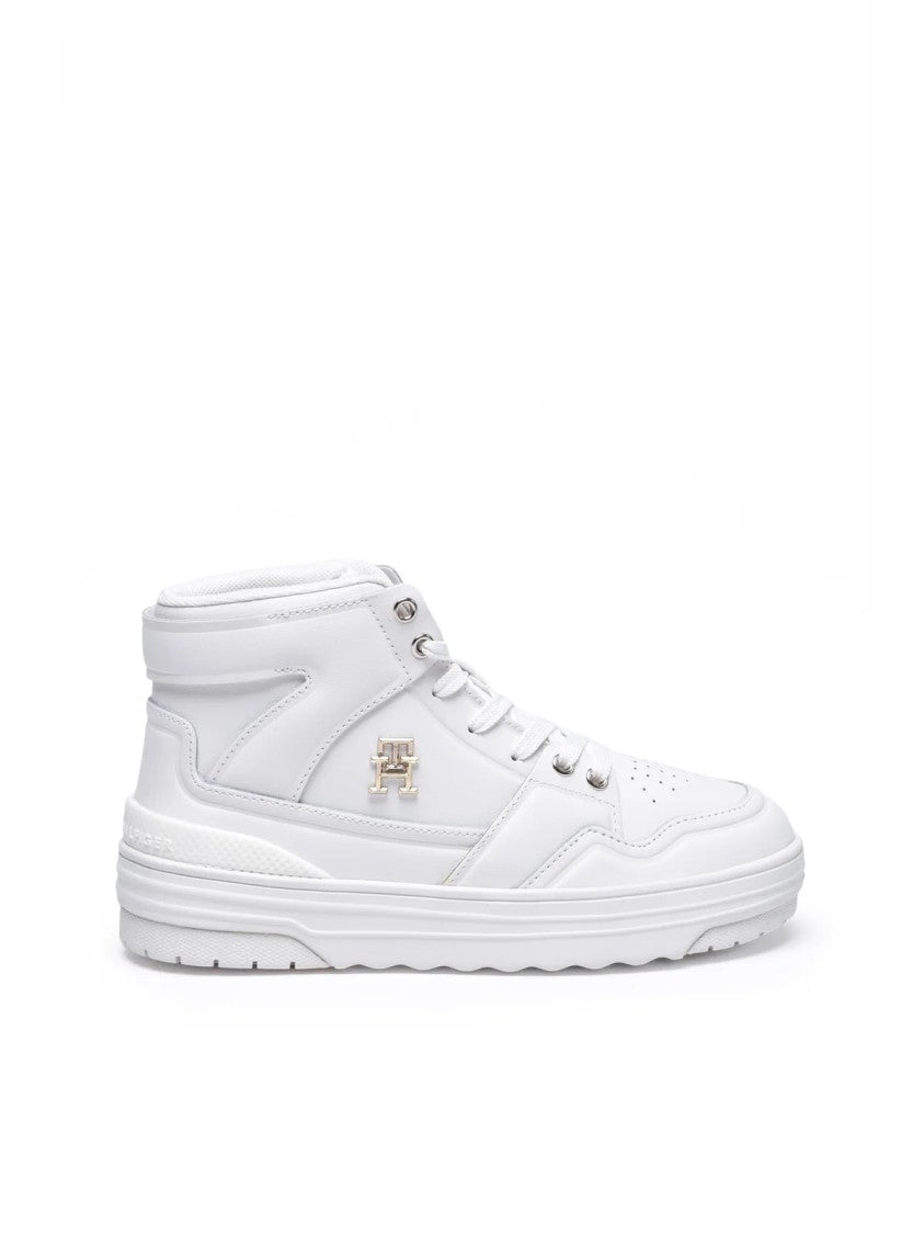 Tommy Hilfiger White High-Top Leather Sneakers
