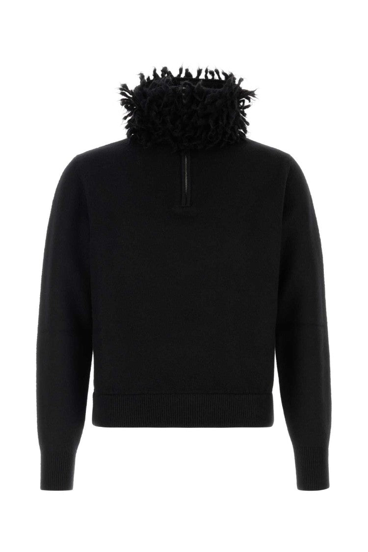 Alexander Mcqueen Black Wool Blend Sweater
