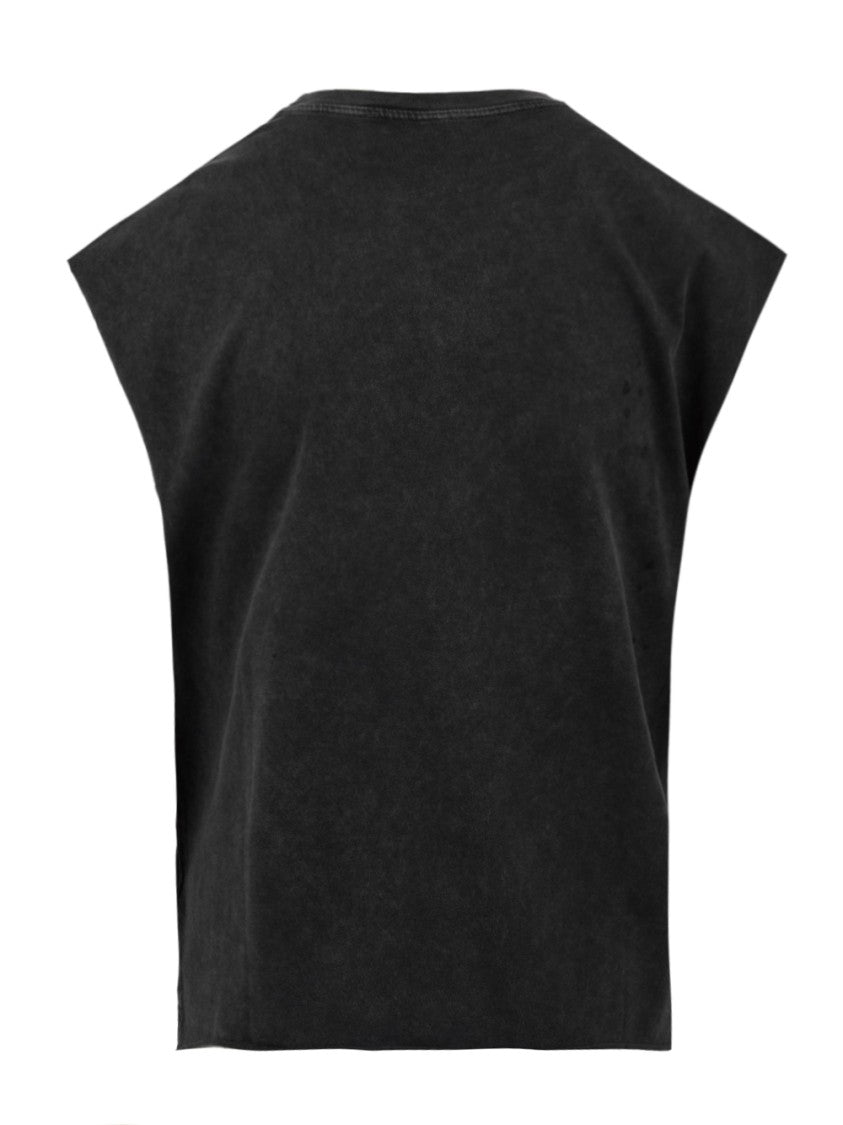 Zadig & Voltaire Boxy Black Top With Studded Skull Design