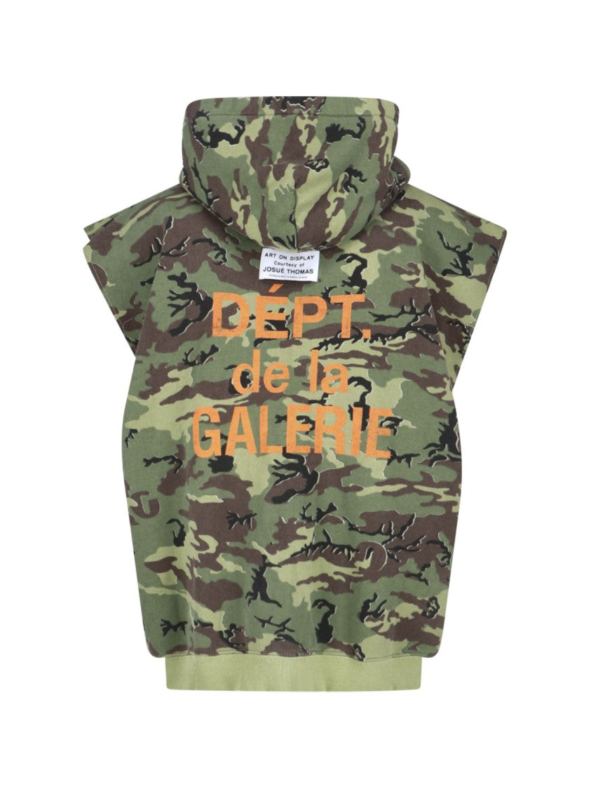 Gallery Dept. Multicolor Camouflage Hooded Gilet With Zip Closure