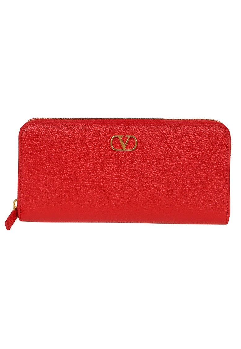 Valentino Garavani Grainy Calfskin Vlogo Zip-Around Wallet