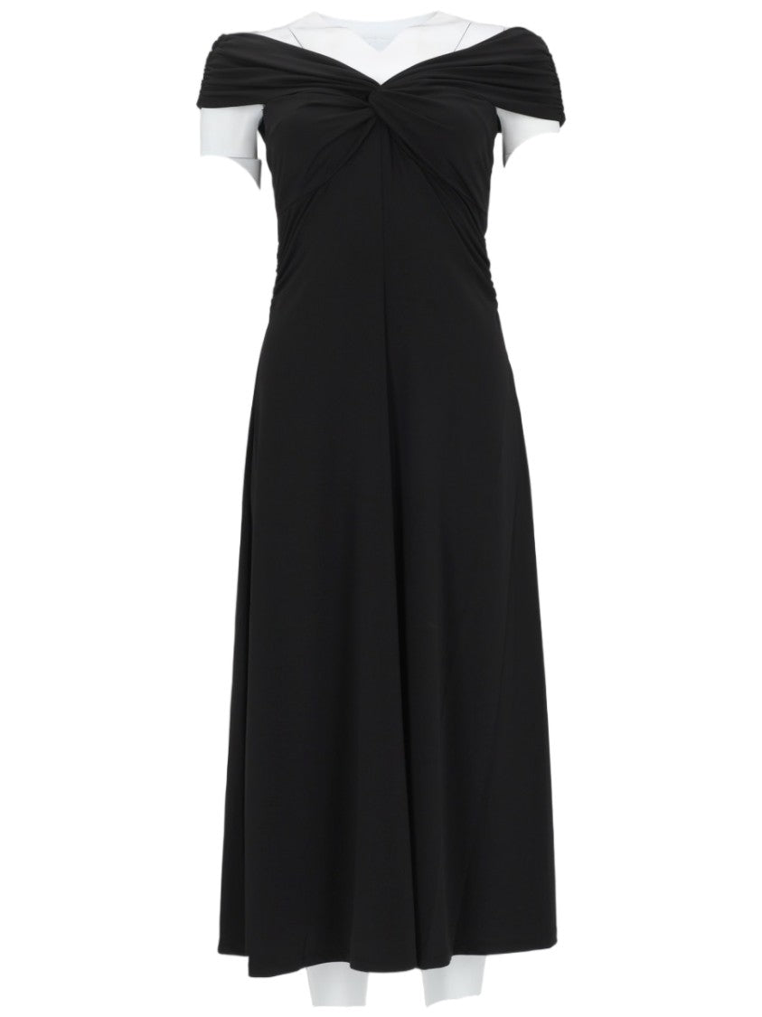 Michael Michael Kors Off-The-Shoulder Midi Dress With Draped Bodice