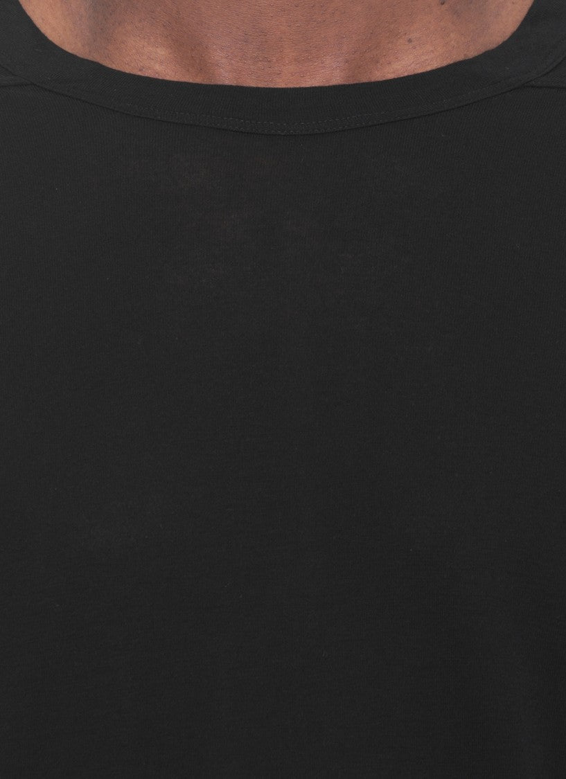 Rick Owens Black Short Level Viscose-Silk T-Shirt