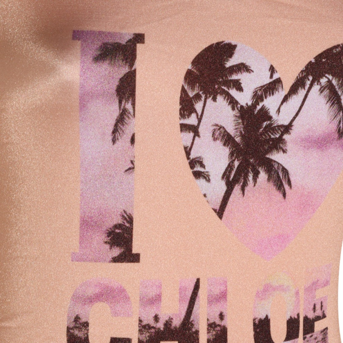 Chloé Peach Graphic Print Swimsuit