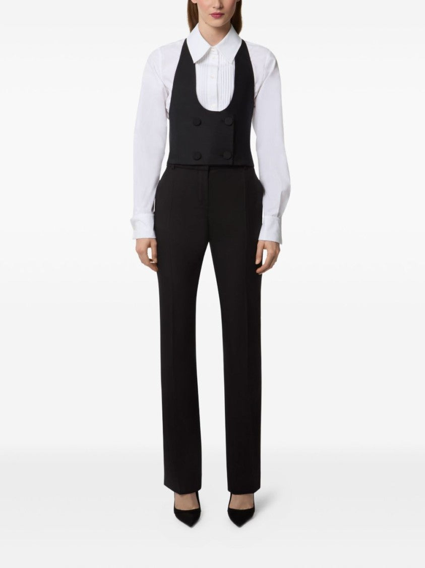 Nina Ricci Black Pressed Crease Straight Leg Trousers