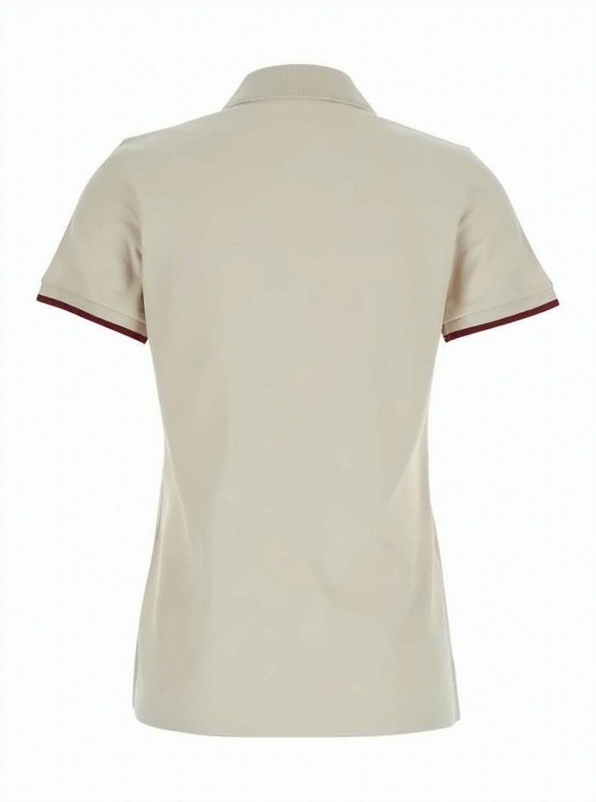Moncler Cotton Piqué Polo Shirt With Logo Patch