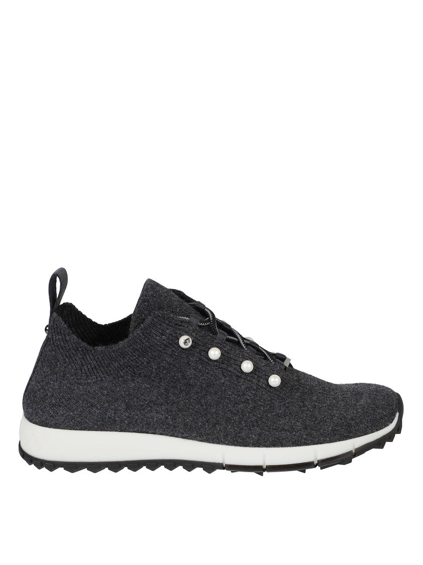 Jimmy Choo Knitted Sneakers With Pearl Accents