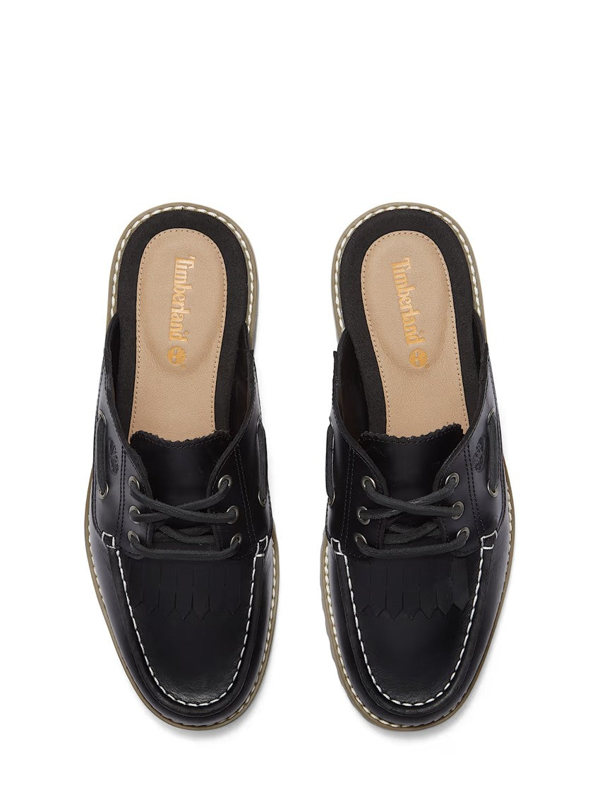 Timberland Moccasin-Style Black Leather Flat Shoes