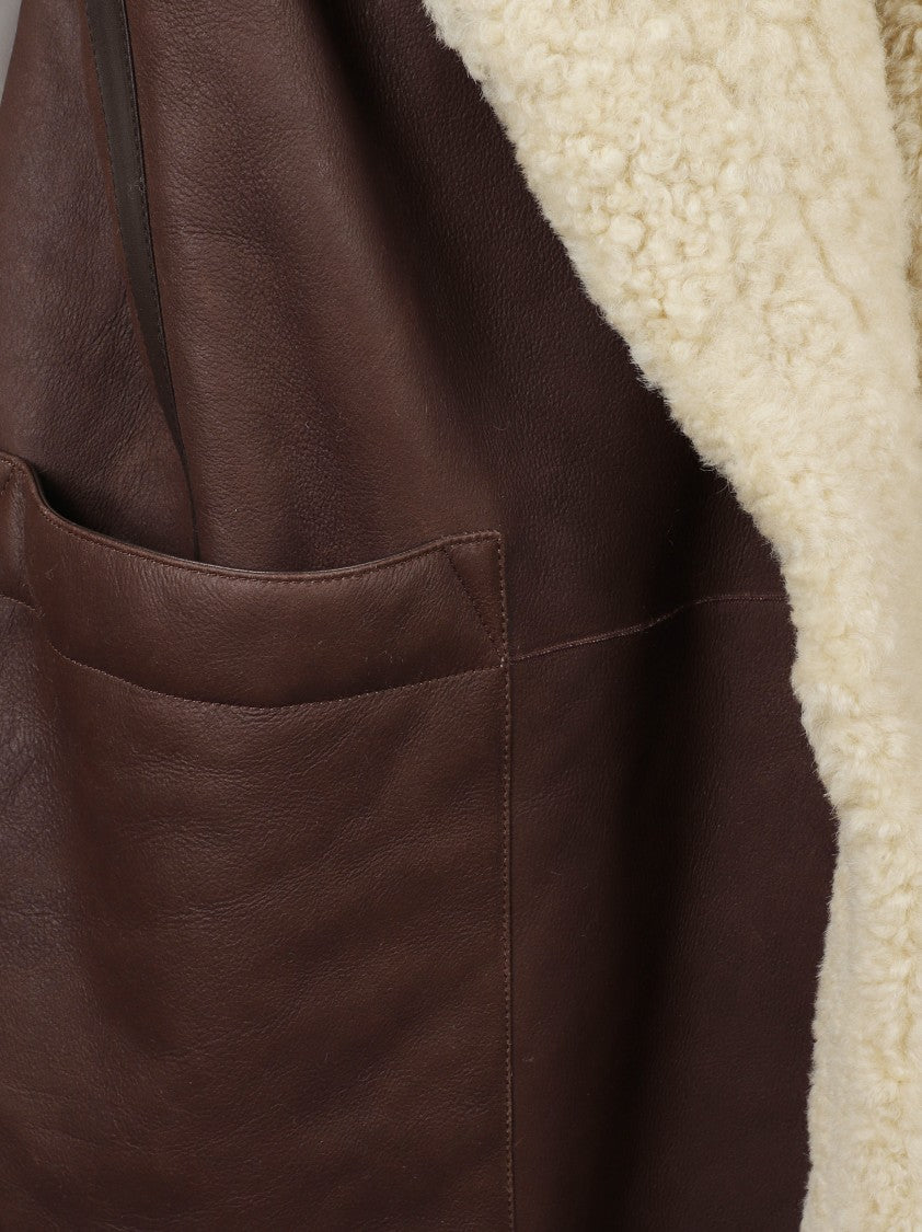 Bottega Veneta Sleeveless Brown Leather Jacket