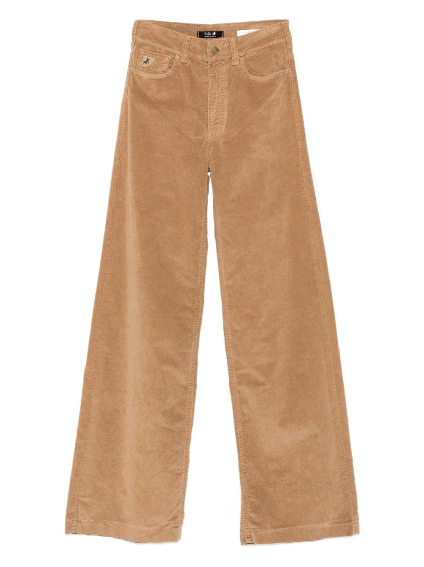 Iois Wide-Leg Brown Trousers With High Waist