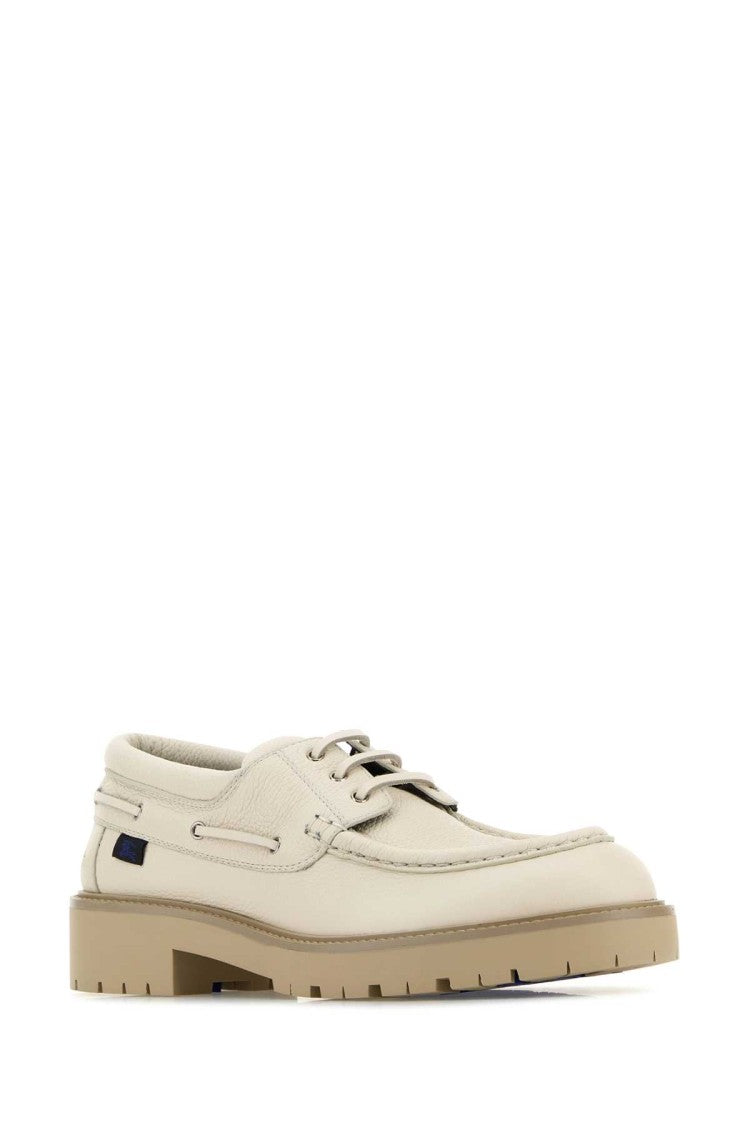 Burberry Beige Leather Raft Loafers