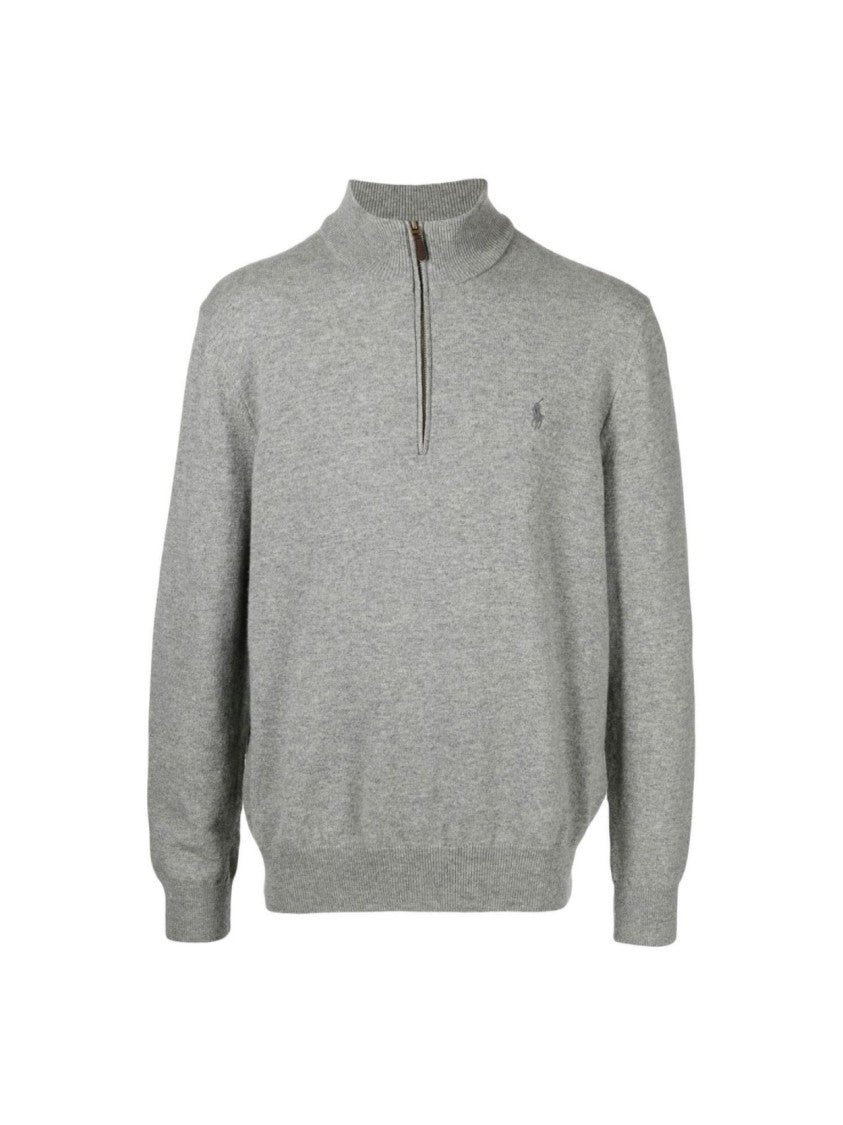 Polo Ralph Lauren Grey Half-Zip Wool Knitwear