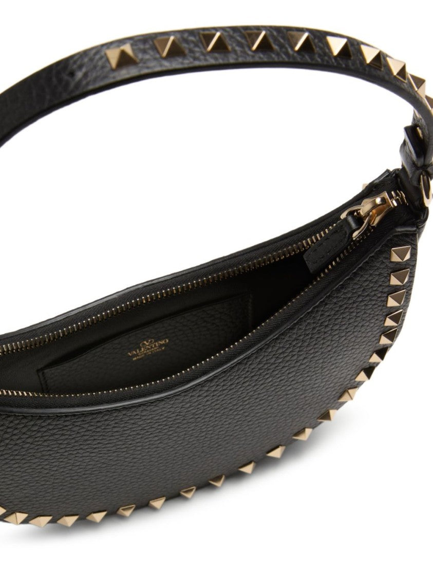 Valentino Garavani Crescent-Shaped Bag With Textured Surface And Metallic Studs
