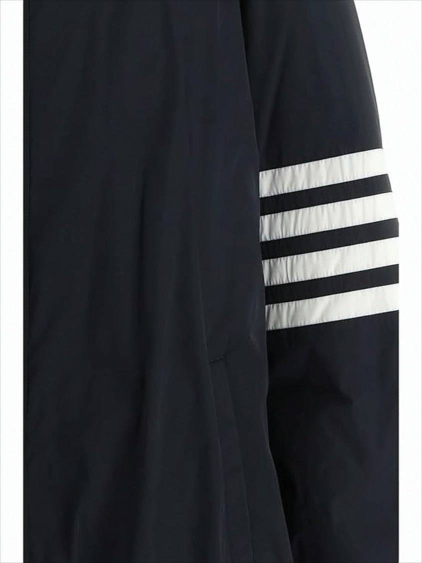 Thom Browne Hooded Padded Jacket With Signature Stripe Detail