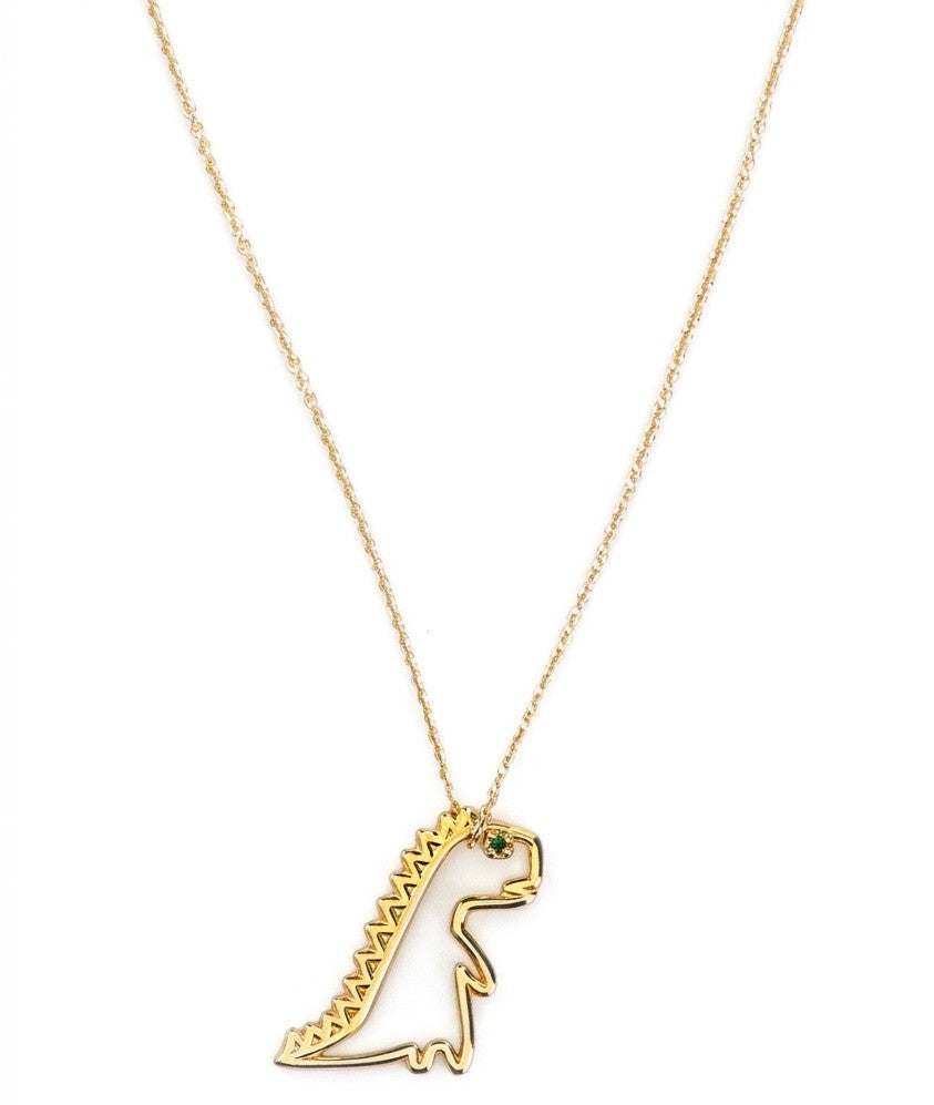 Aliita Yellow Gold Dino Esmeralda Necklace