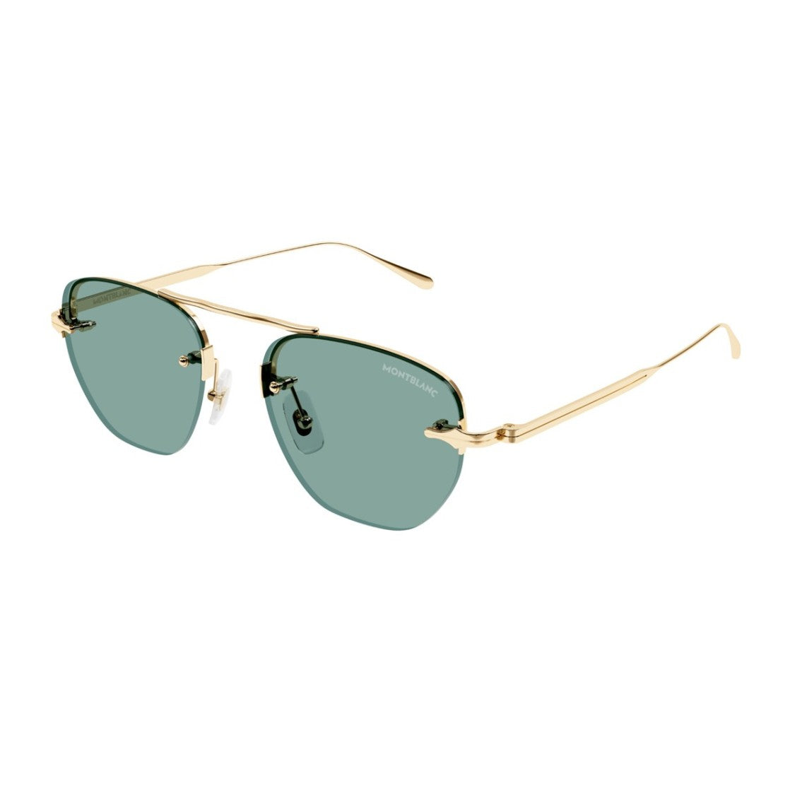 Montblanc Gold Mb0404s Nib Geometric Metal Sunglasses