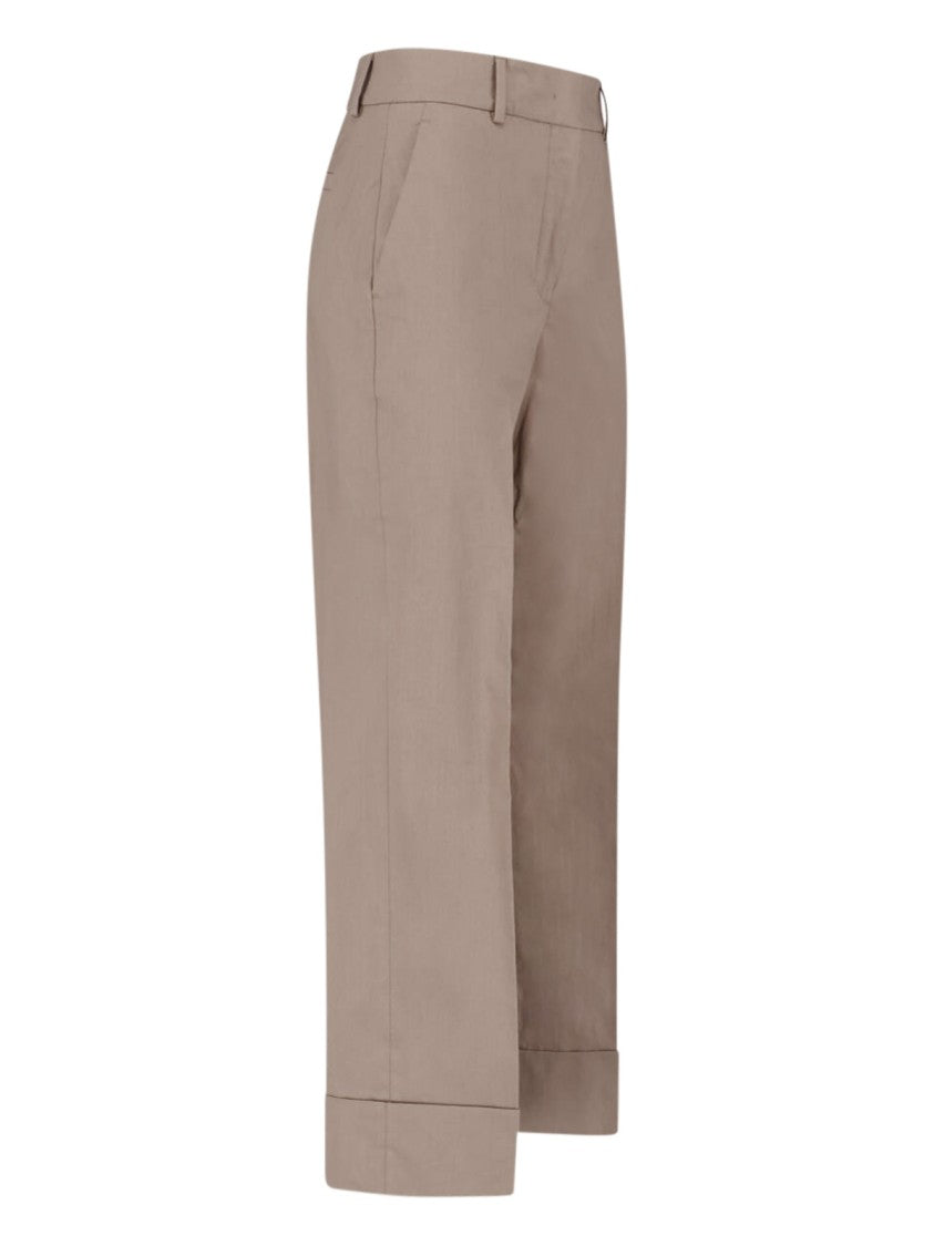 Incotex Beige Straight-Leg Tailored Cotton Trousers