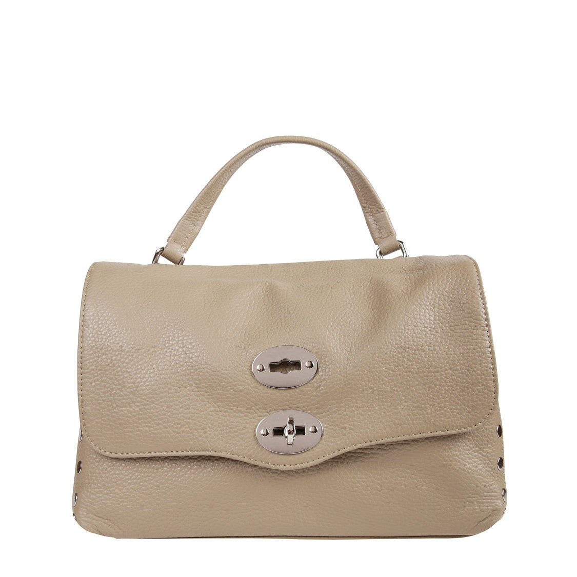 Zanellato Hammered Leather Handbag With Adjustable Shoulder Strap