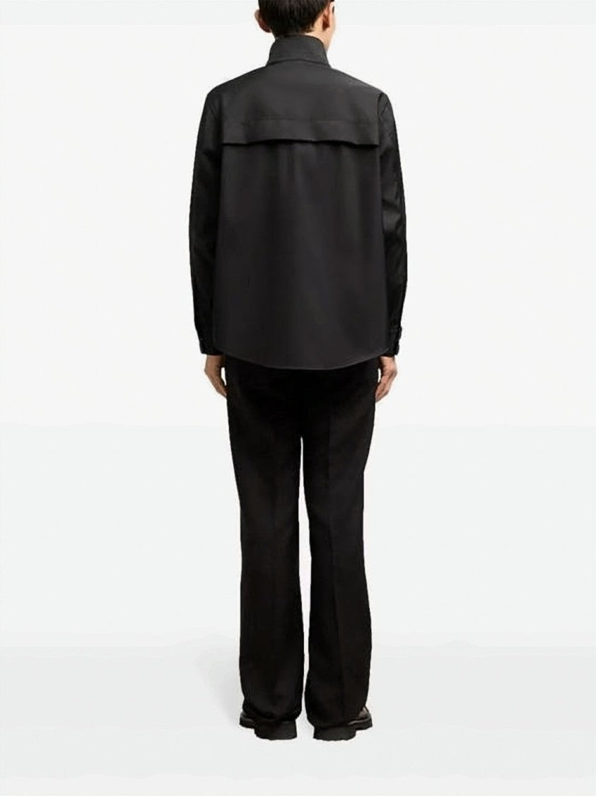 Ami Paris Boxy-Fit High Collar Shirt With Flap Pockets