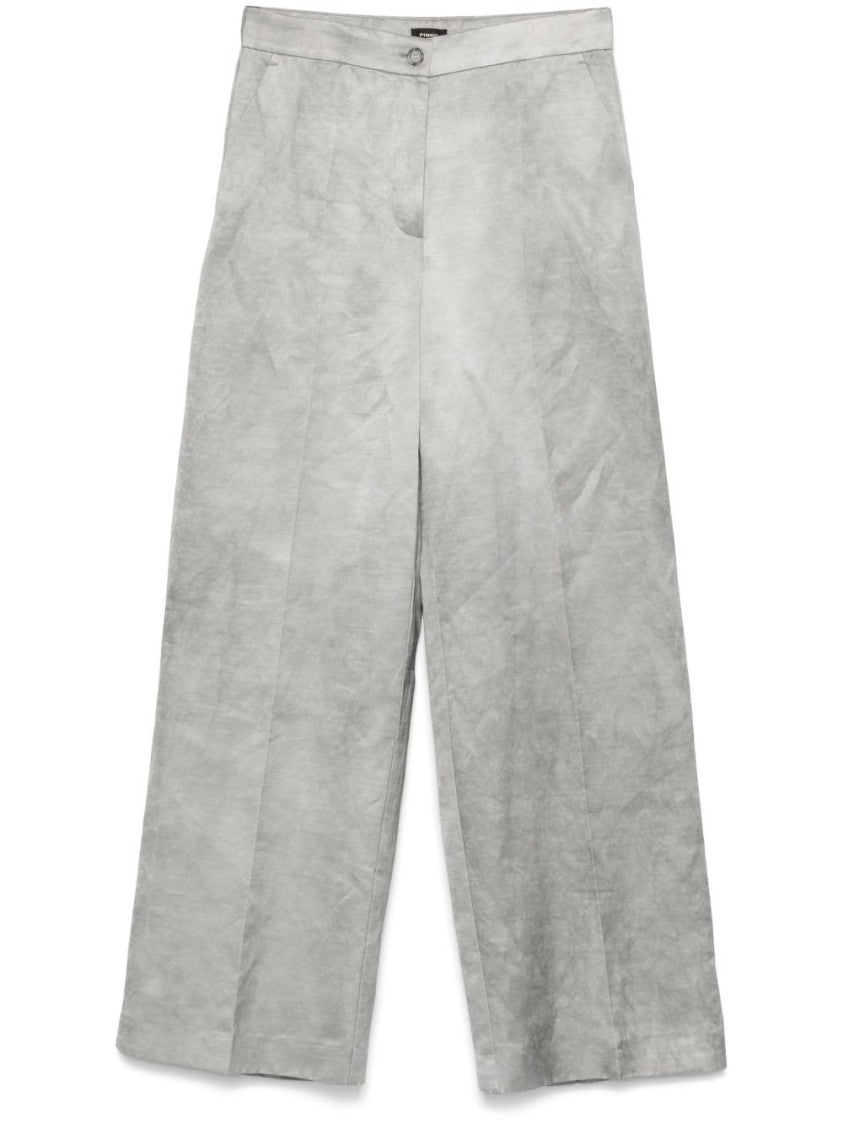 Pinko Wide-Leg Light Grey Trousers
