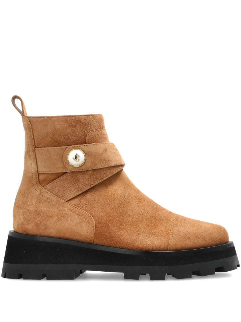 Jimmy Choo Brown Meena Flat Suede Ankle Boots