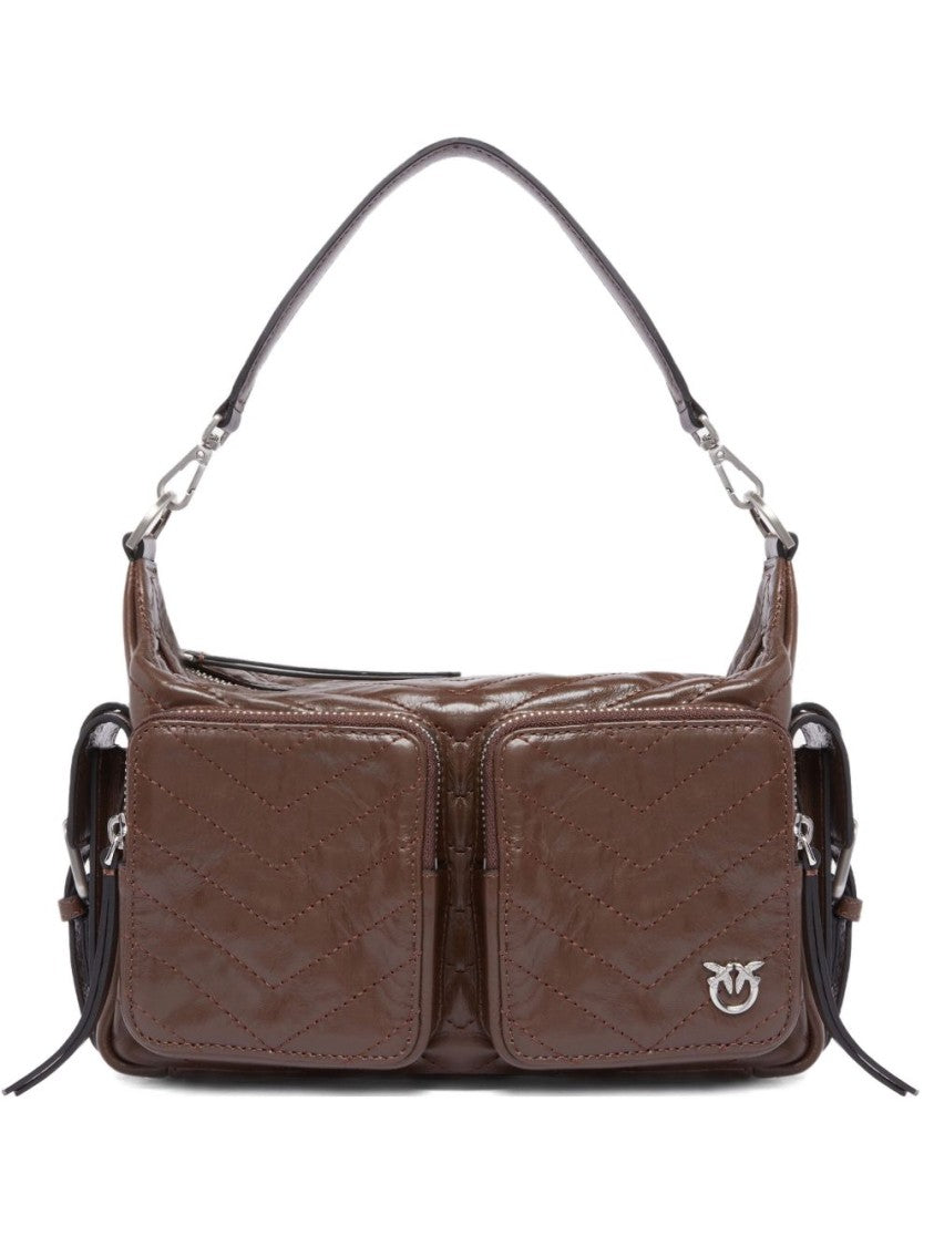 Pinko Rectangular Quilted Leather Shoulder Bag