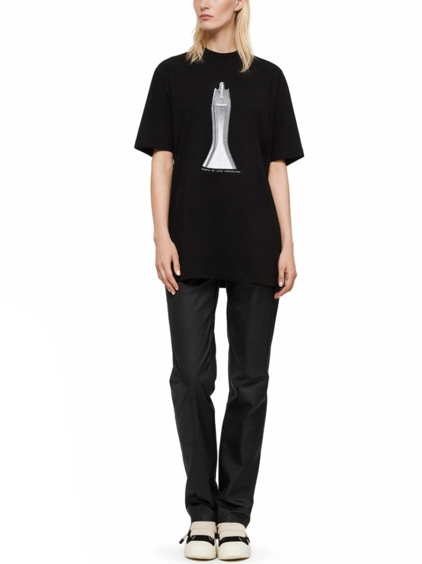 Drkshdw By Rick Owens Jumbo Ss Silver Graphic T-Shirt