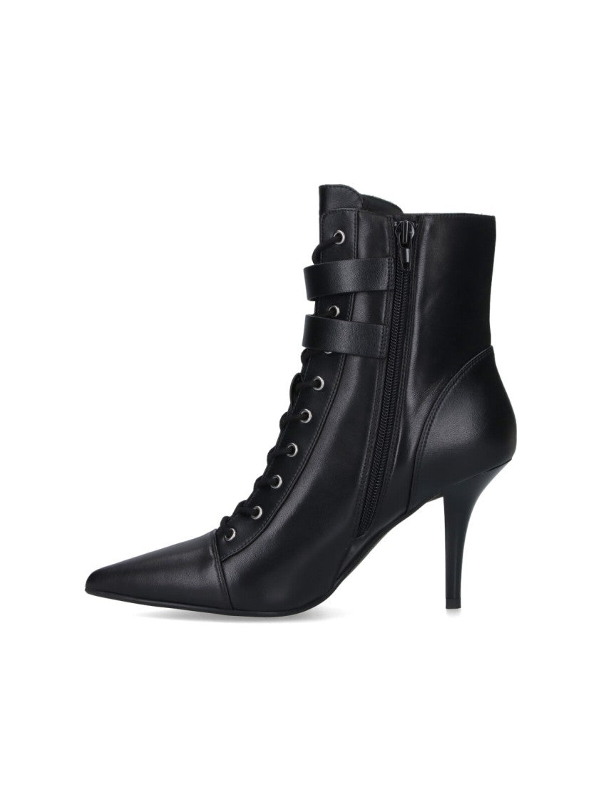 Pinko Pointed Toe Ankle Boots With High Stiletto Heel