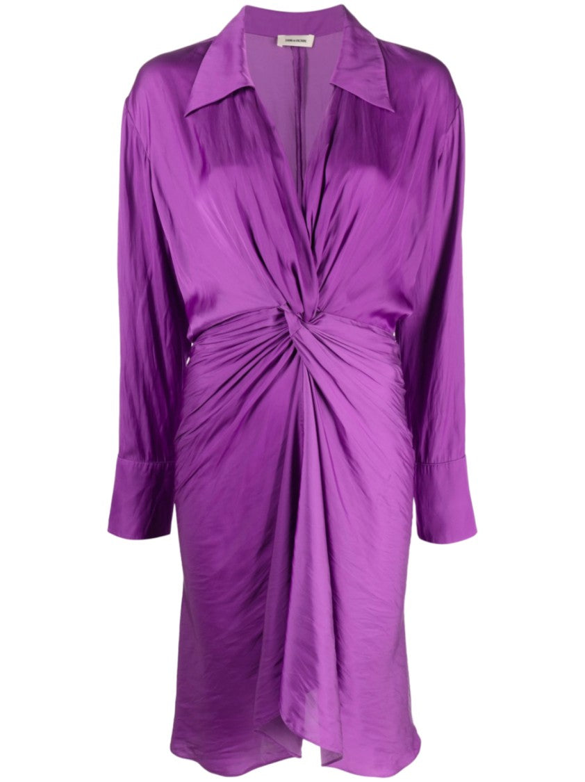 Zadig & Voltaire Vibrant Purple Draped Mini Dress