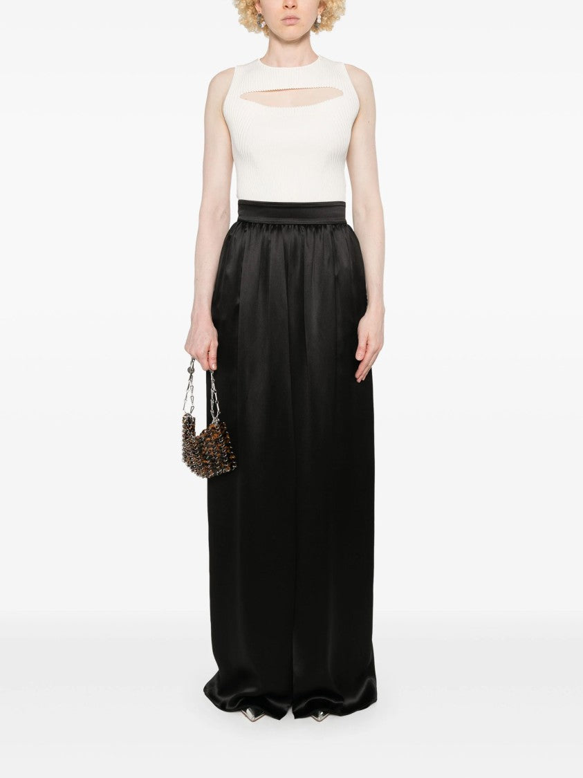 Dolce & Gabbana Maxi Skirt In Smooth Viscose With Gathered Waistband