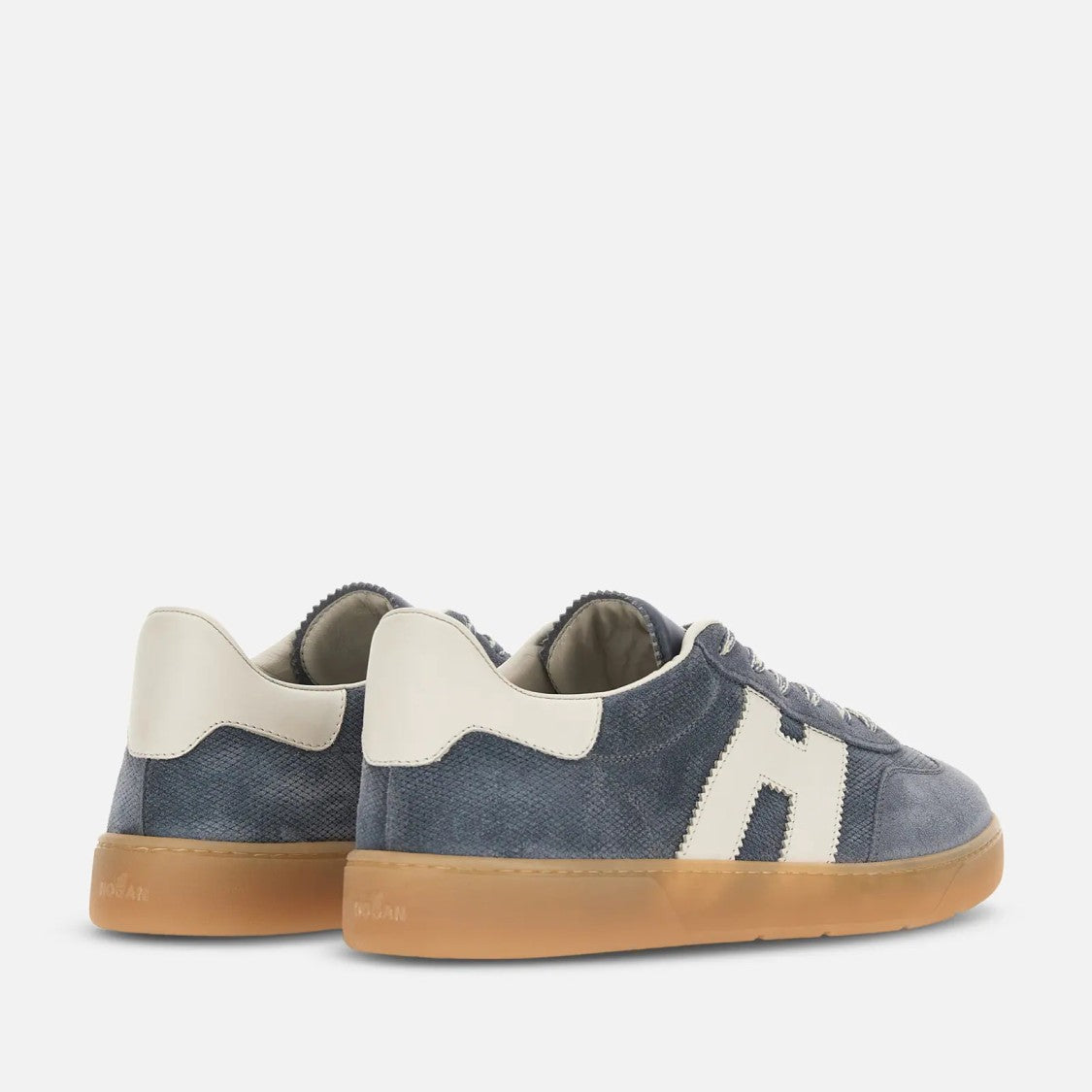 Hogan Cool Allacciato H Sneakers In Blue Denim