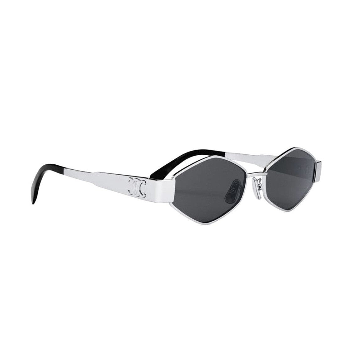 Celine Silver Metal Triomphe Geometric Metal Sunglasses